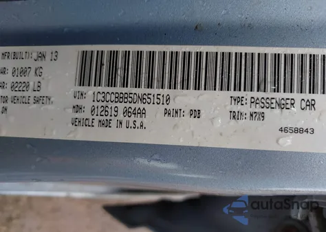 2013 Chrysler 200 Touring z USA, uszkodzony, nr VIN 1C3CCBBB5DN651510